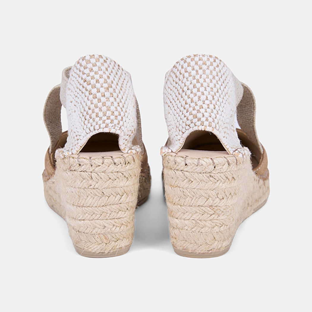 Kadın Bej Lastikli Dolgu Topuklu Süet Espadril