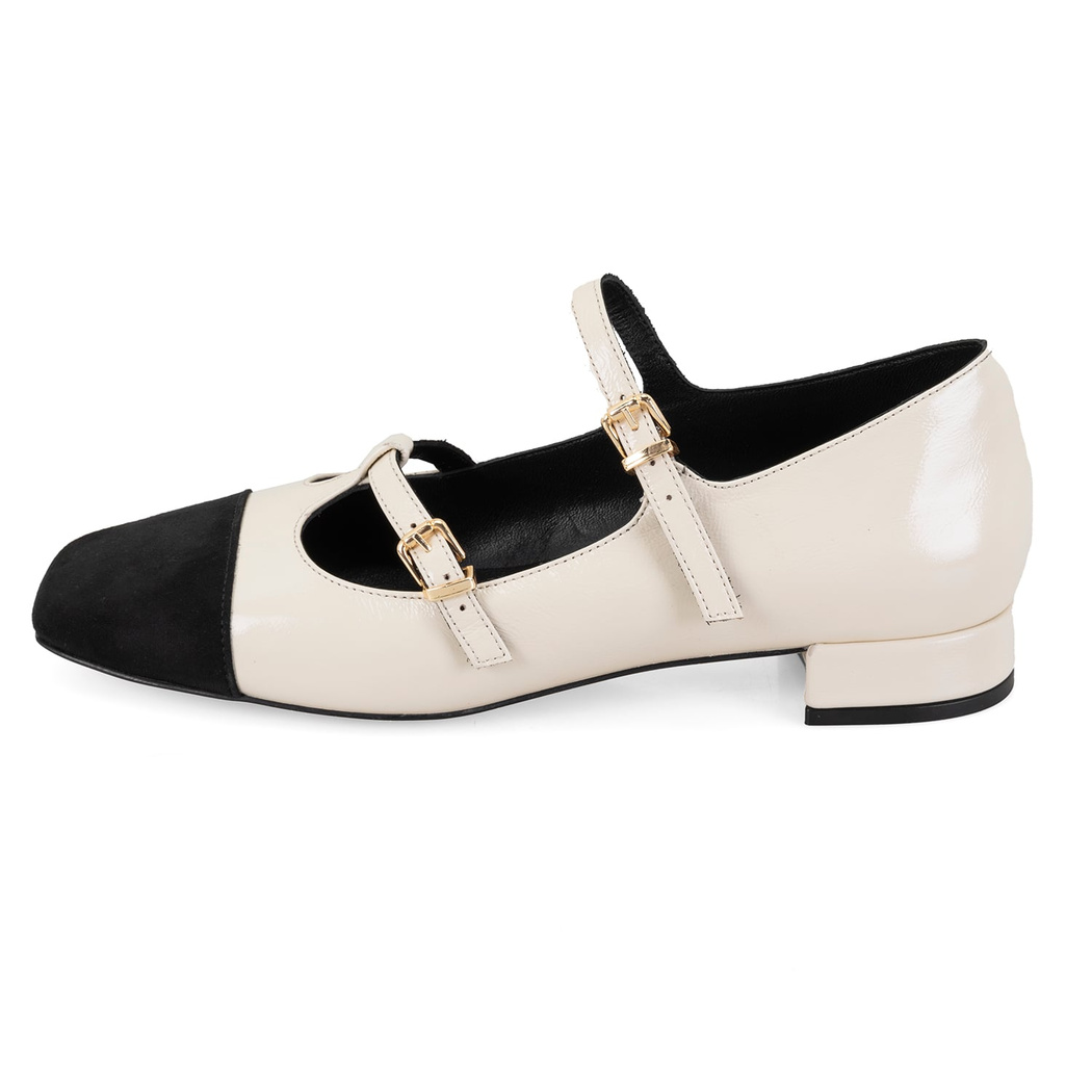 Kadın Bej Mary Jane Rugan Babet