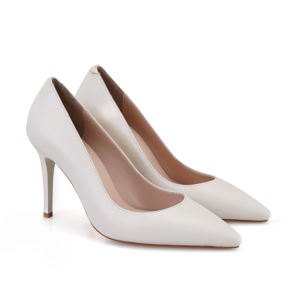 Kadın Bej Napa Deri Stiletto