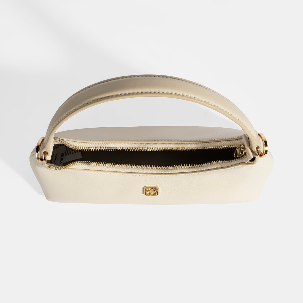 Kadın Bej Omuz Askılı Mini Deri El Çantası