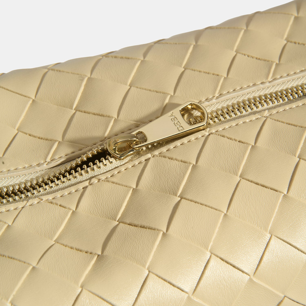 Kadın Bej Örgü Baskılı Omuz Çantası