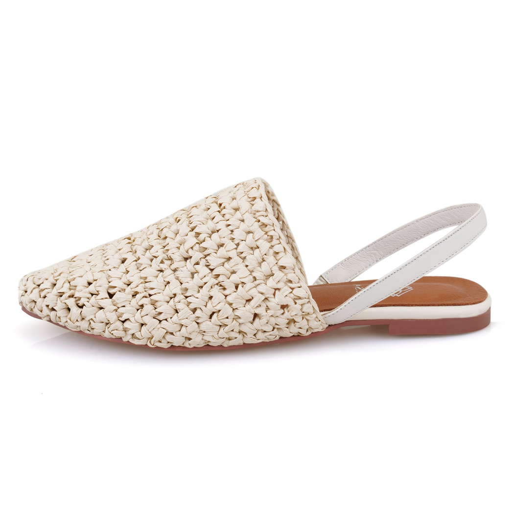 Kadın Bej Örgülü Terlik