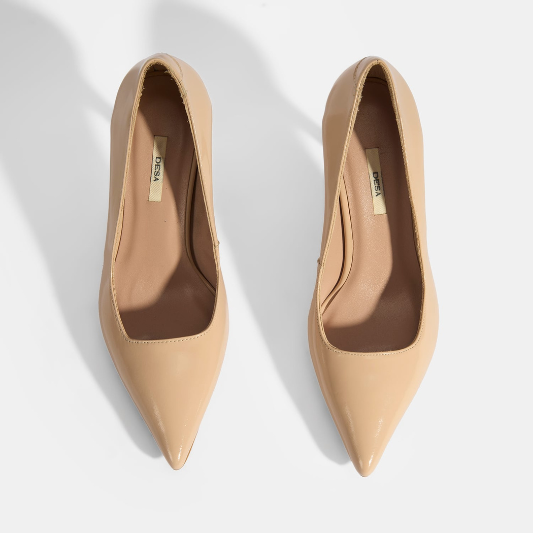 Kadın Bej Rugan Topuklu Ayakkabı