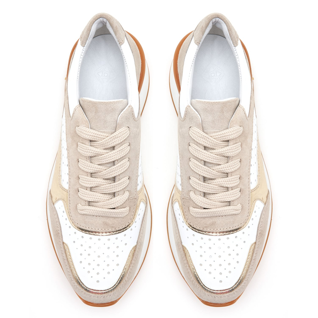 Kadın Bej Süet Deri Spor Ayakkabı