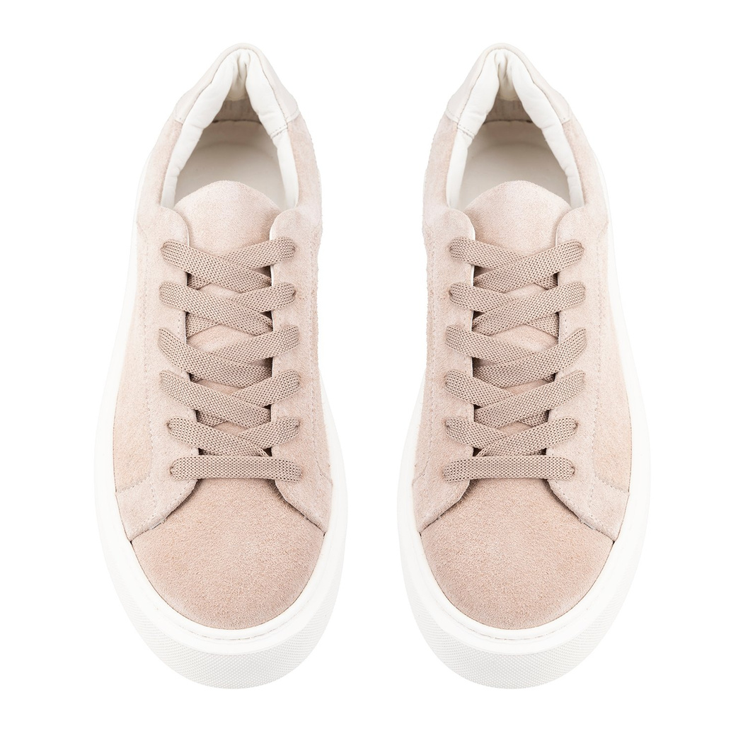 Kadın Bej Süet Deri Spor Ayakkabı