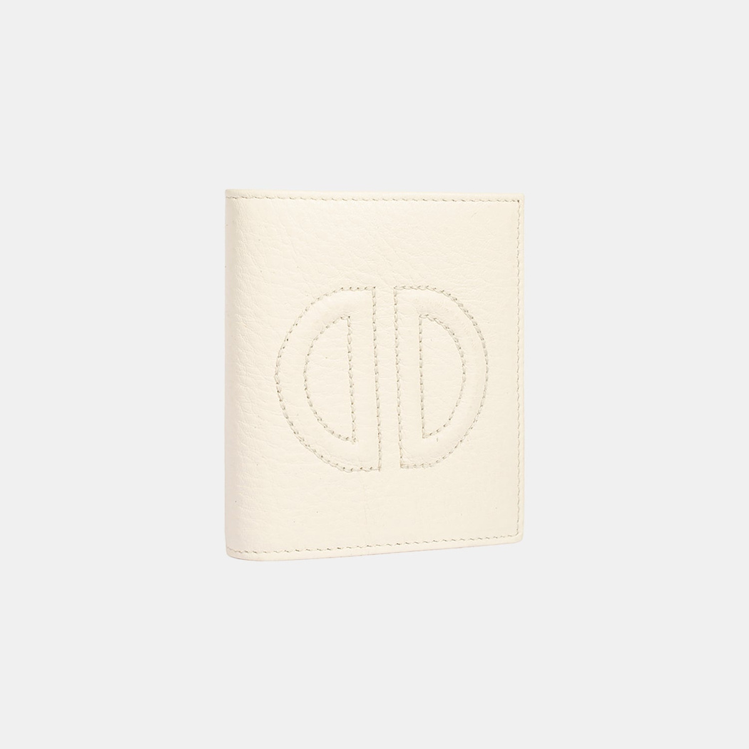 Kadın Beyaz D Logolu Deri Cüzdan
