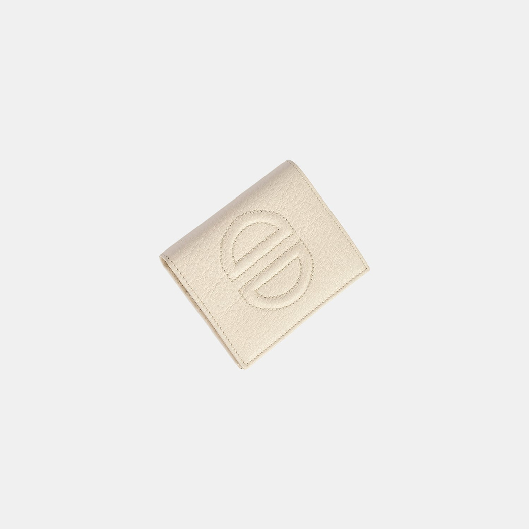 Kadın Beyaz D Logolu Deri Cüzdan