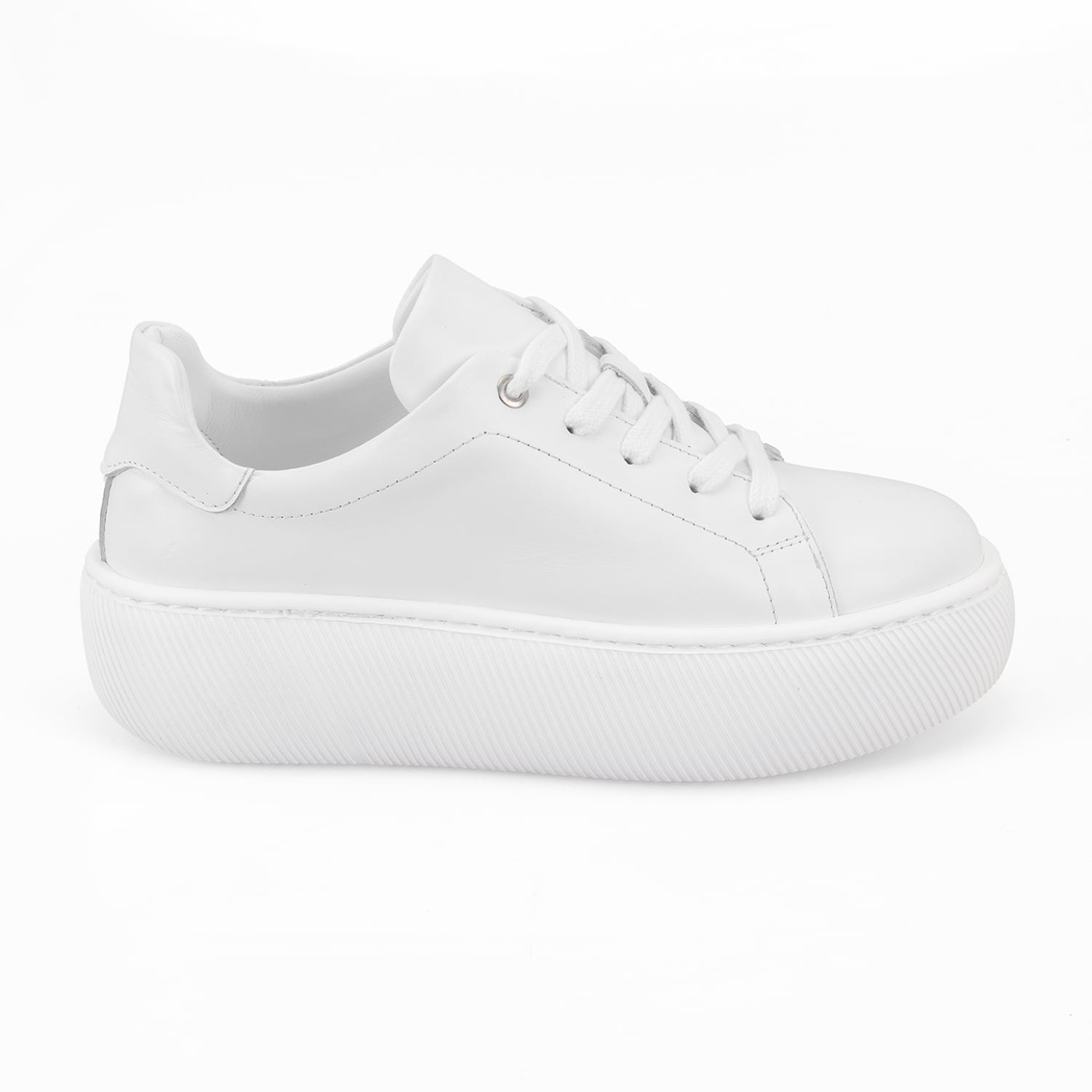 Kadın Beyaz Deri Günlük Ayakkabı