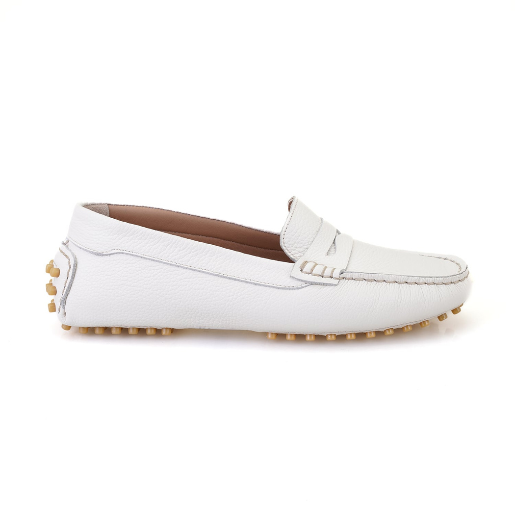 Kadın Beyaz Deri Loafer