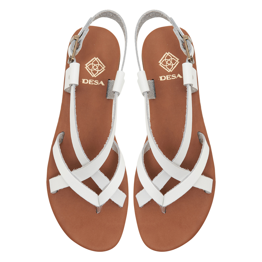 Kadın Beyaz Deri Sandalet