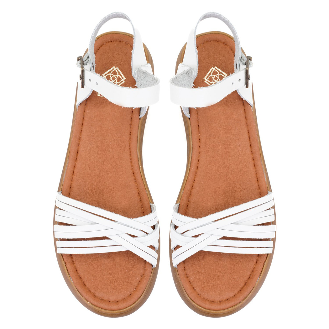 Kadın Beyaz Deri Sandalet