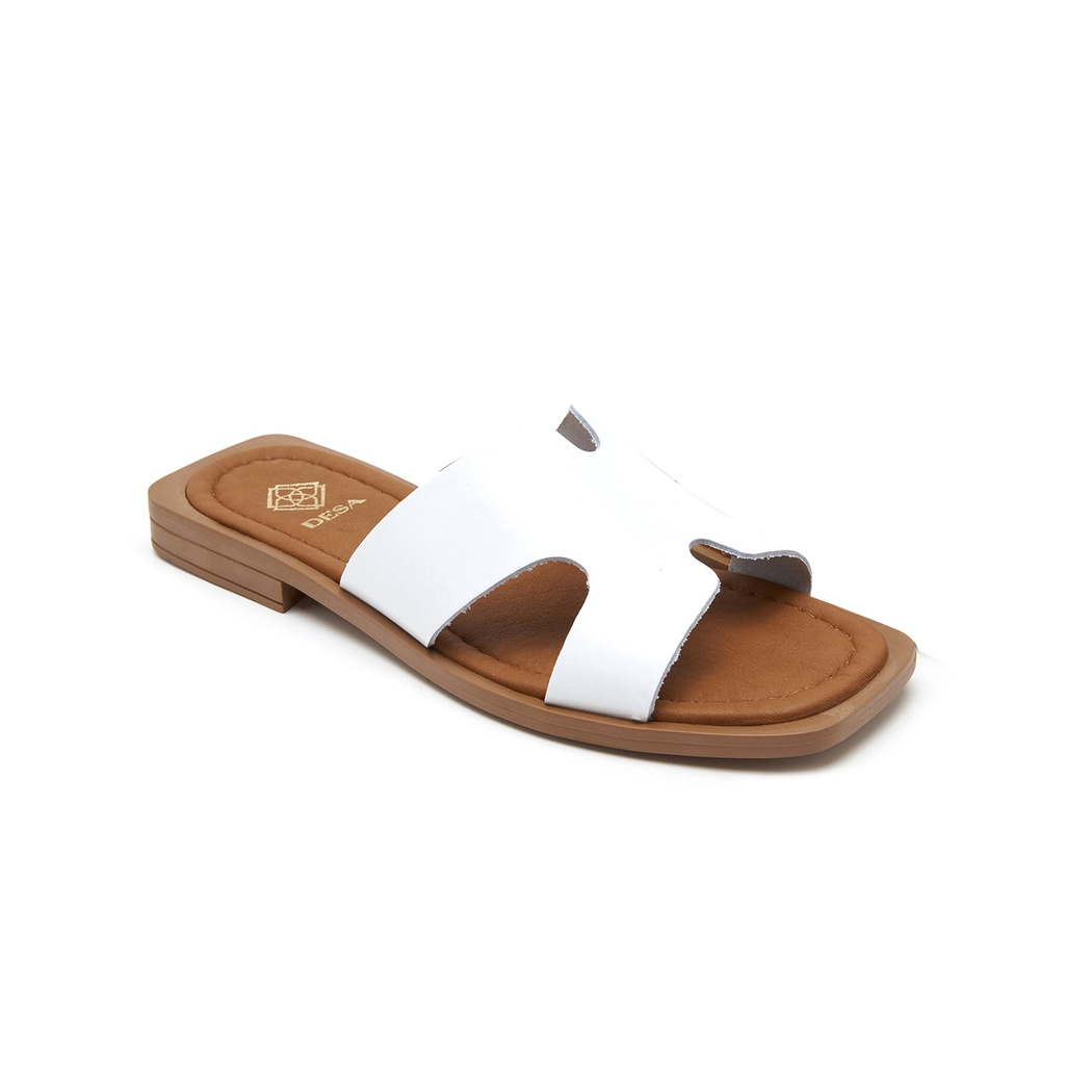 Kadın Beyaz Deri Terlik