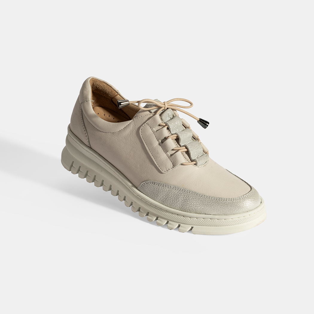 Kadın Beyaz DesaComfort Deri Bağcıklı Günlük Ayakkabı