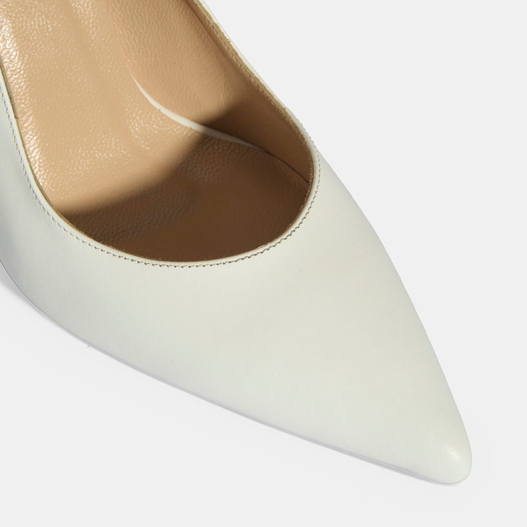 Kadın Beyaz Napa Deri Stiletto