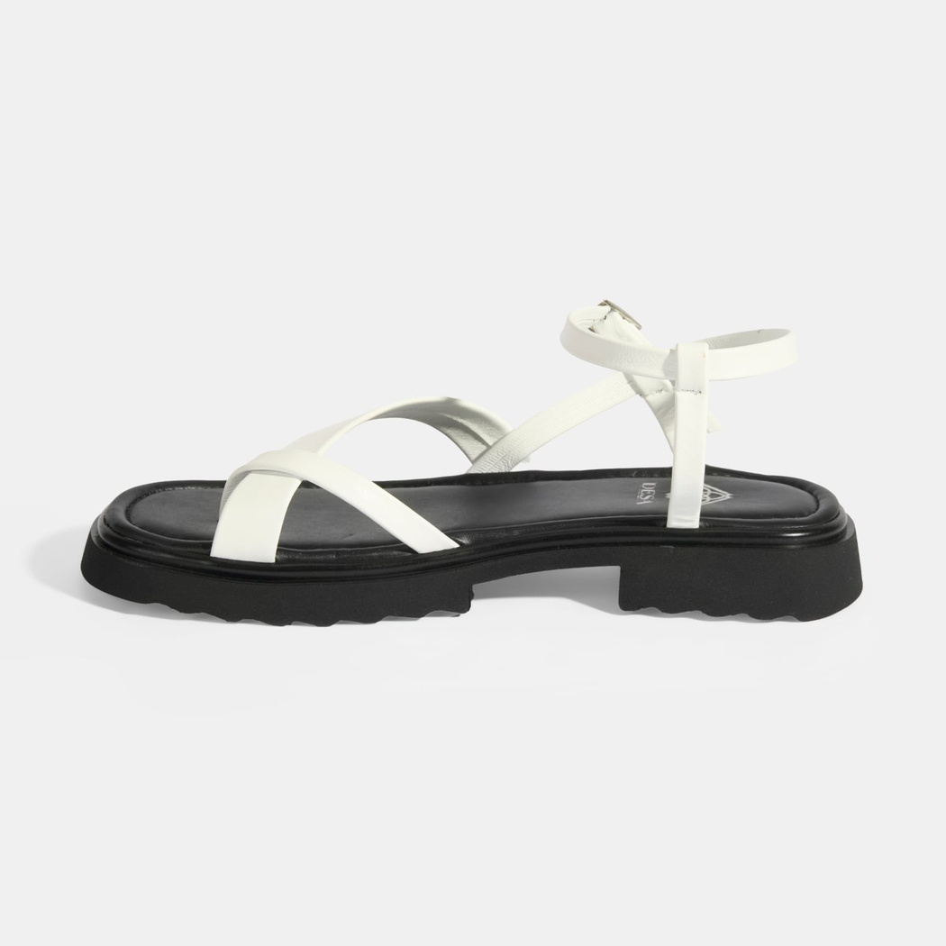 Kadın Beyaz Parmak Arası Deri Sandalet