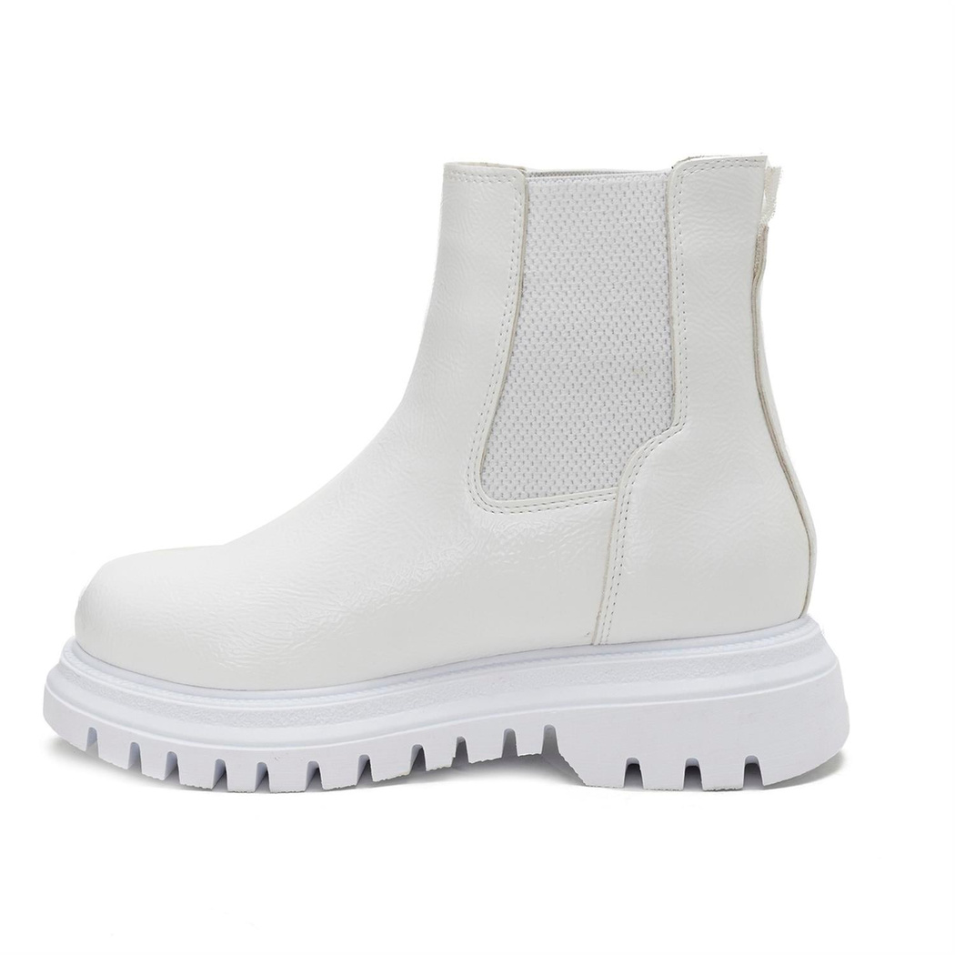 Kadın Beyaz Yandan Lastikli Chelsea Bot