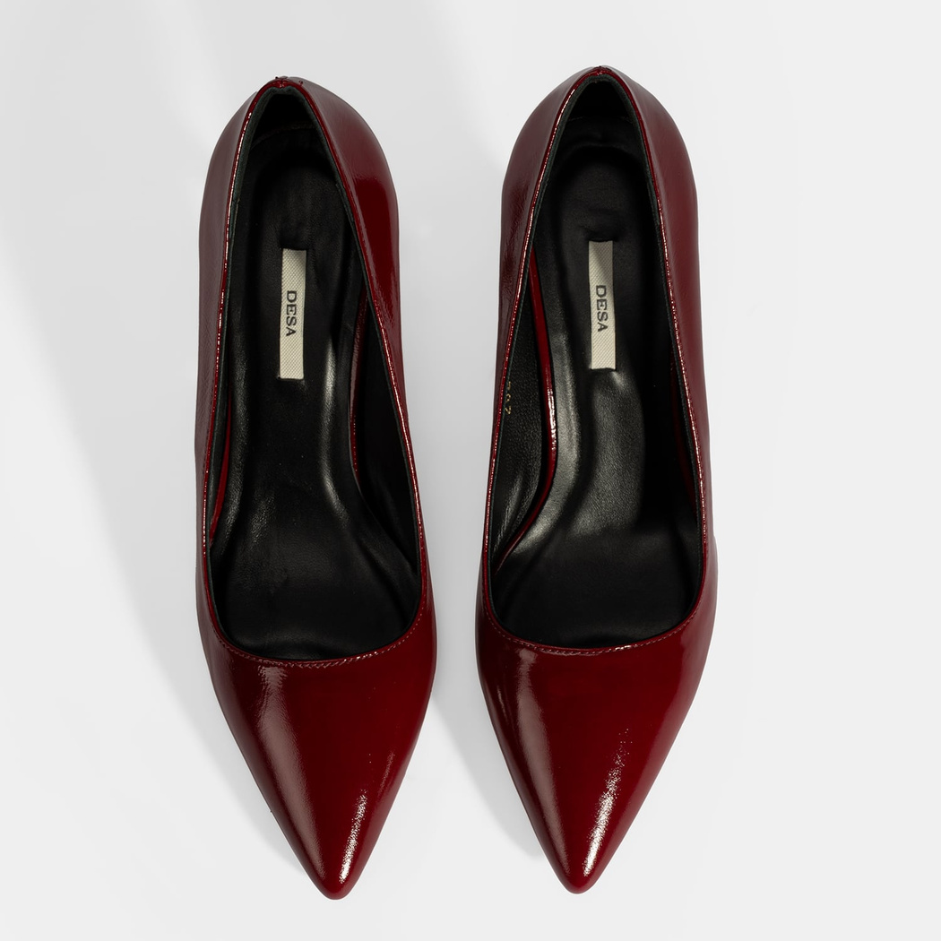 Kadın Bordo Deri Stiletto