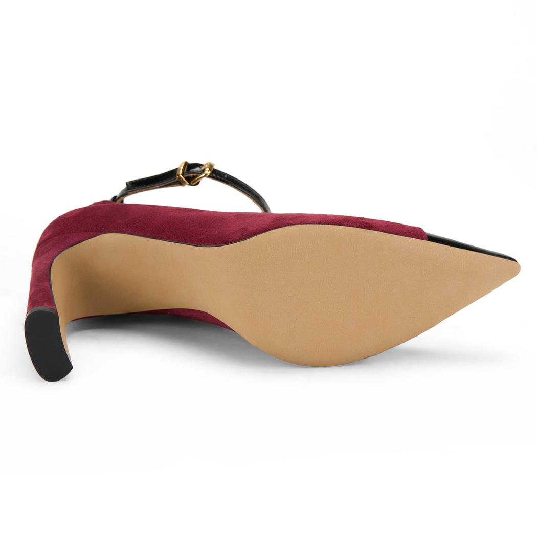 Kadın Bordo Süet Topuklu Abiye Ayakkabı