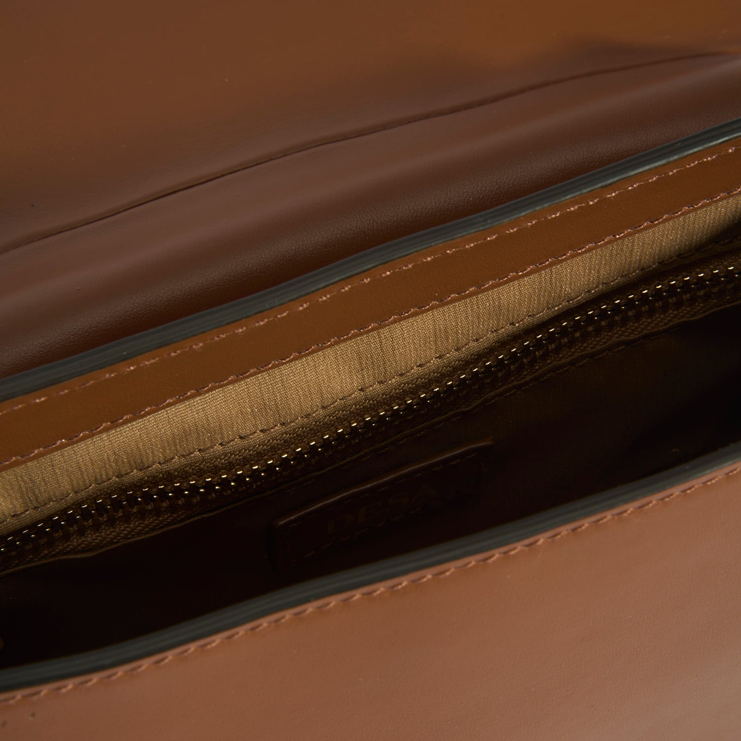 Kadın Düğüm Askılı Konyak Deri Omuz Çantası