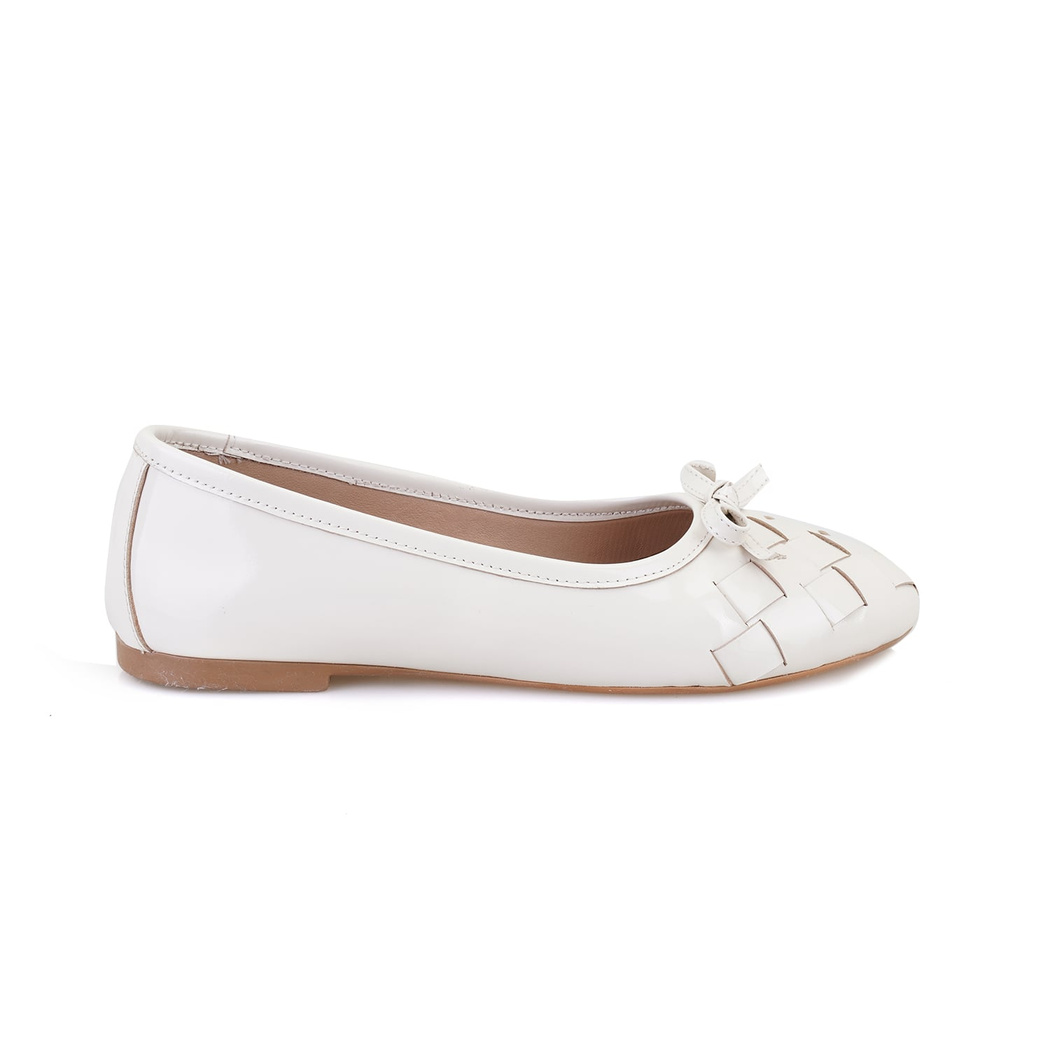 Kadın Ekru Rugan Deri Babet