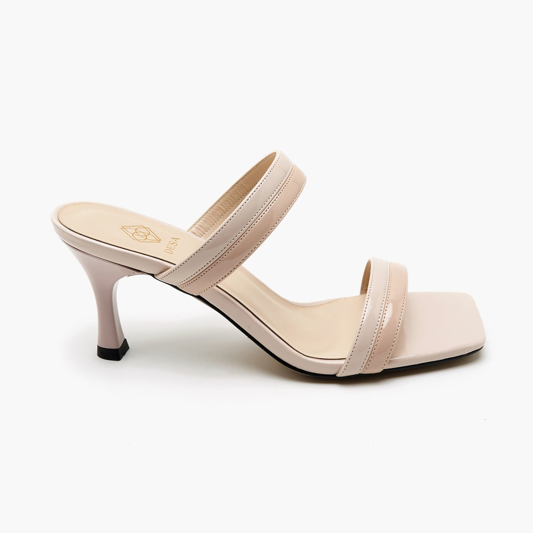 Kadın Ekru Topuklu Terlik