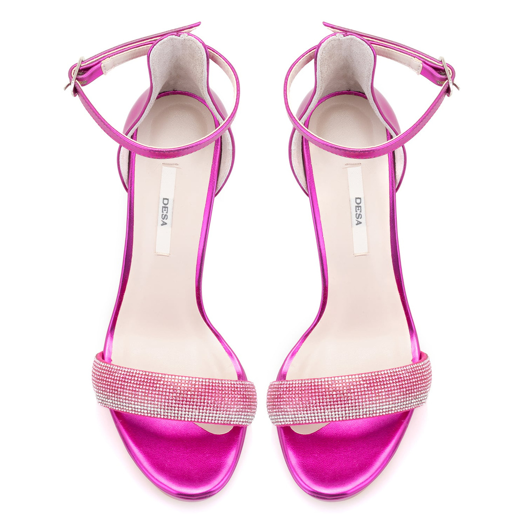 Kadın Fuşya Topuklu Abiye Sandalet