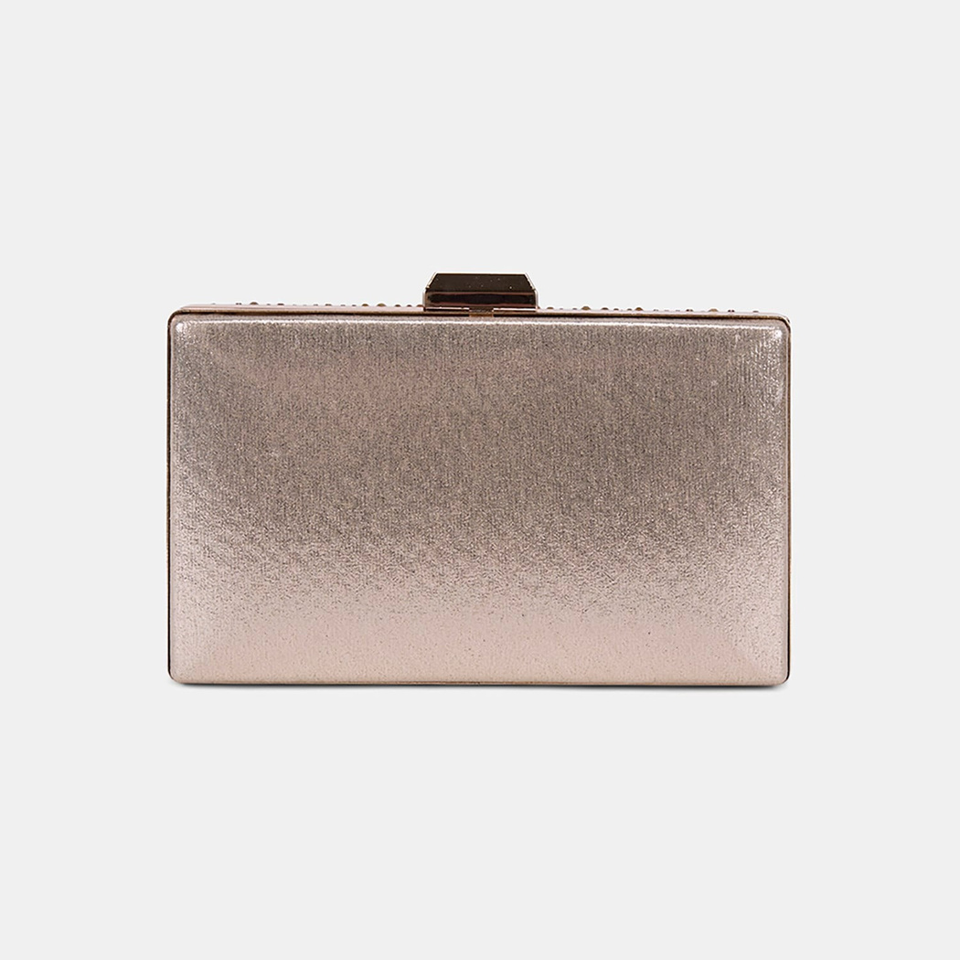 Kadın Gold Taş İşlemeli Zincir Askılı Abiye Clutch