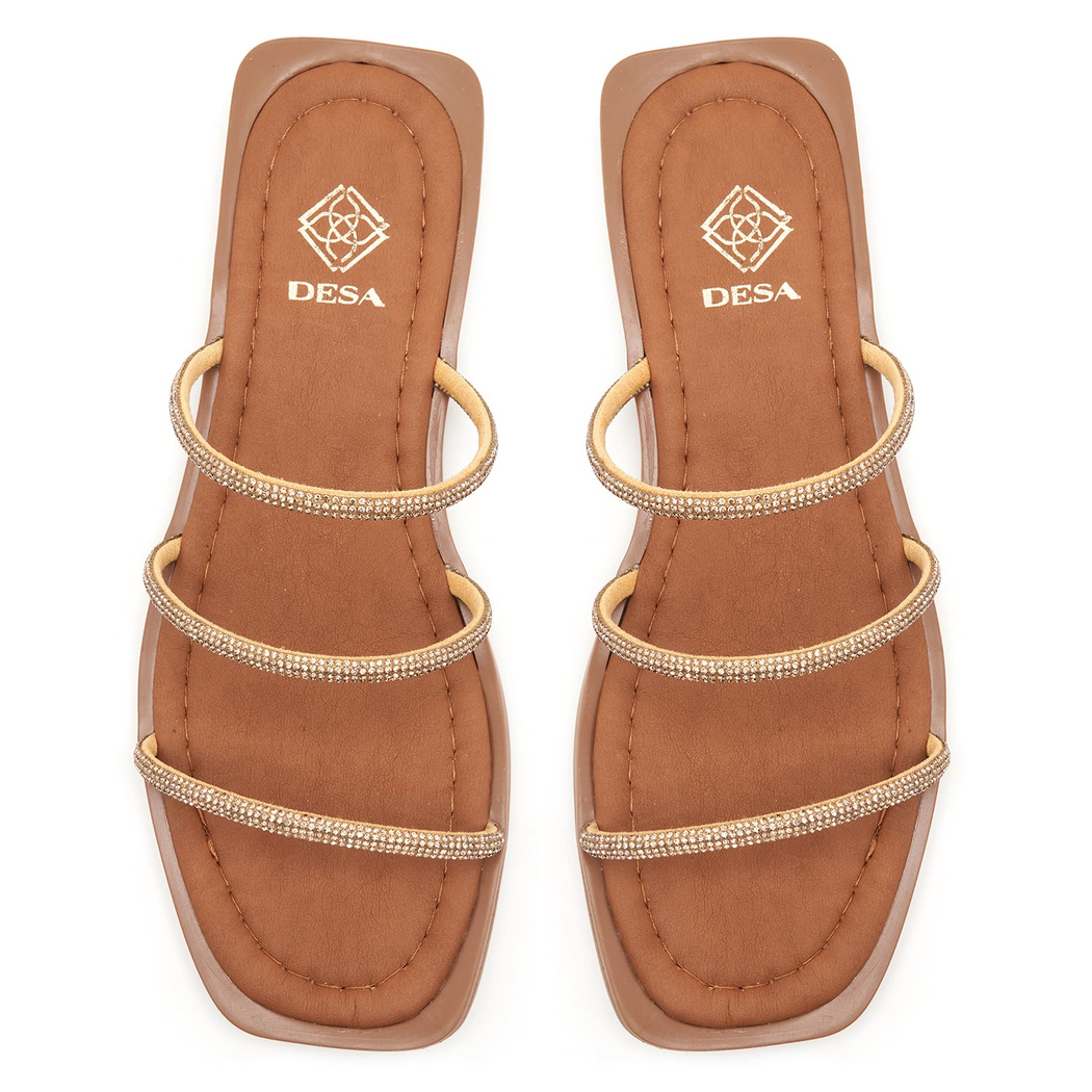 Kadın Gold Taşlı Terlik