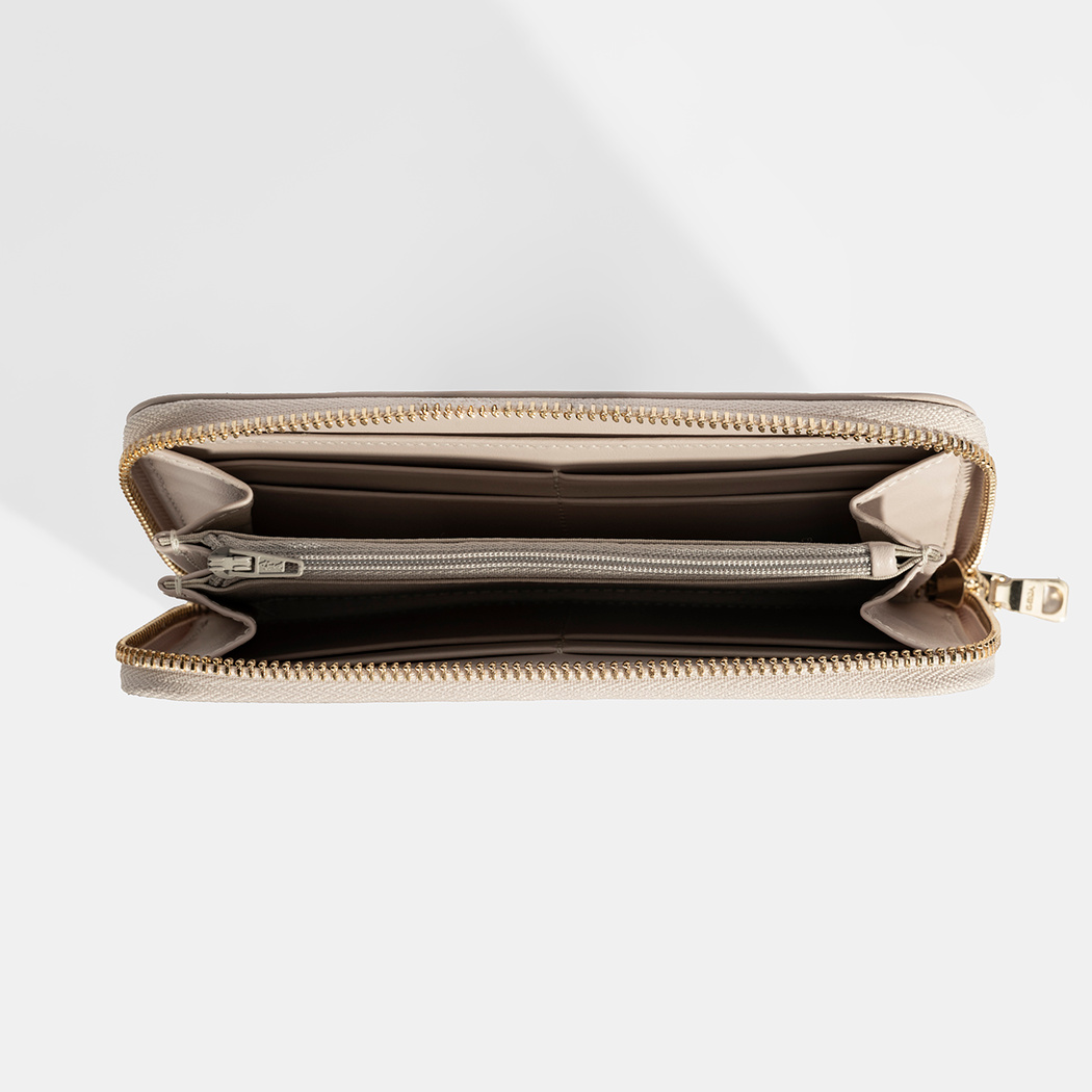 Kadın Gri Deri Cüzdan