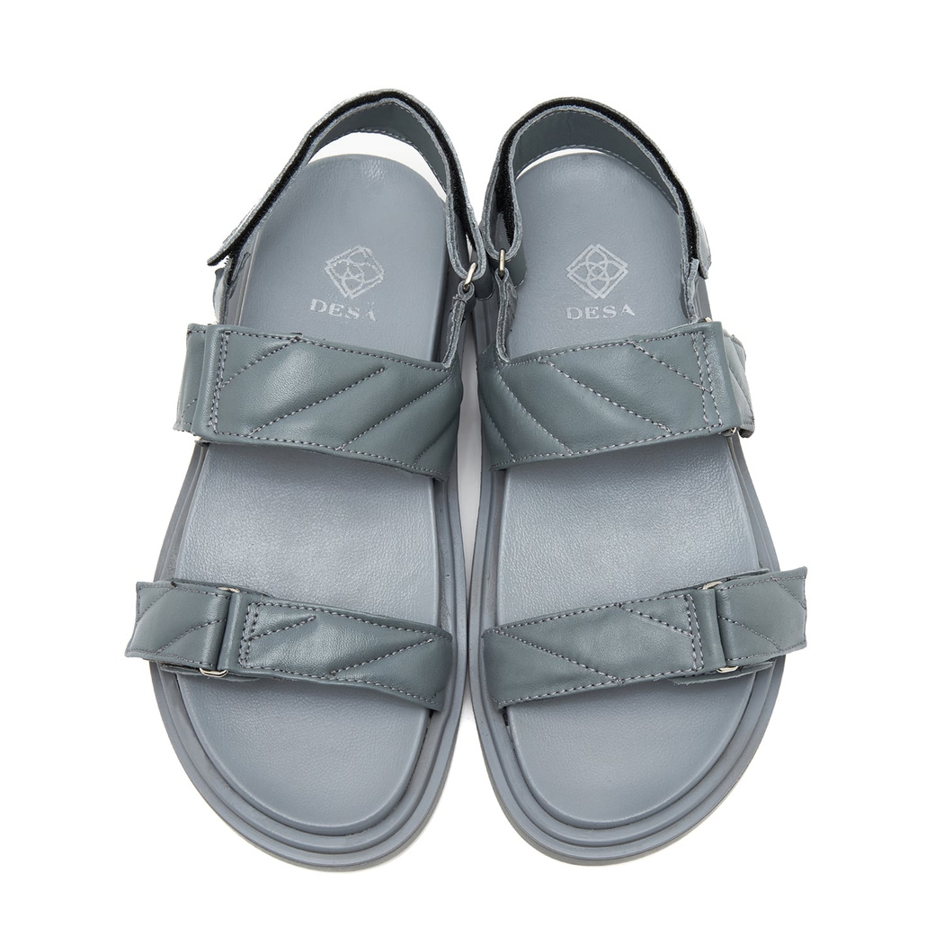 Kadın Gri Deri Sandalet