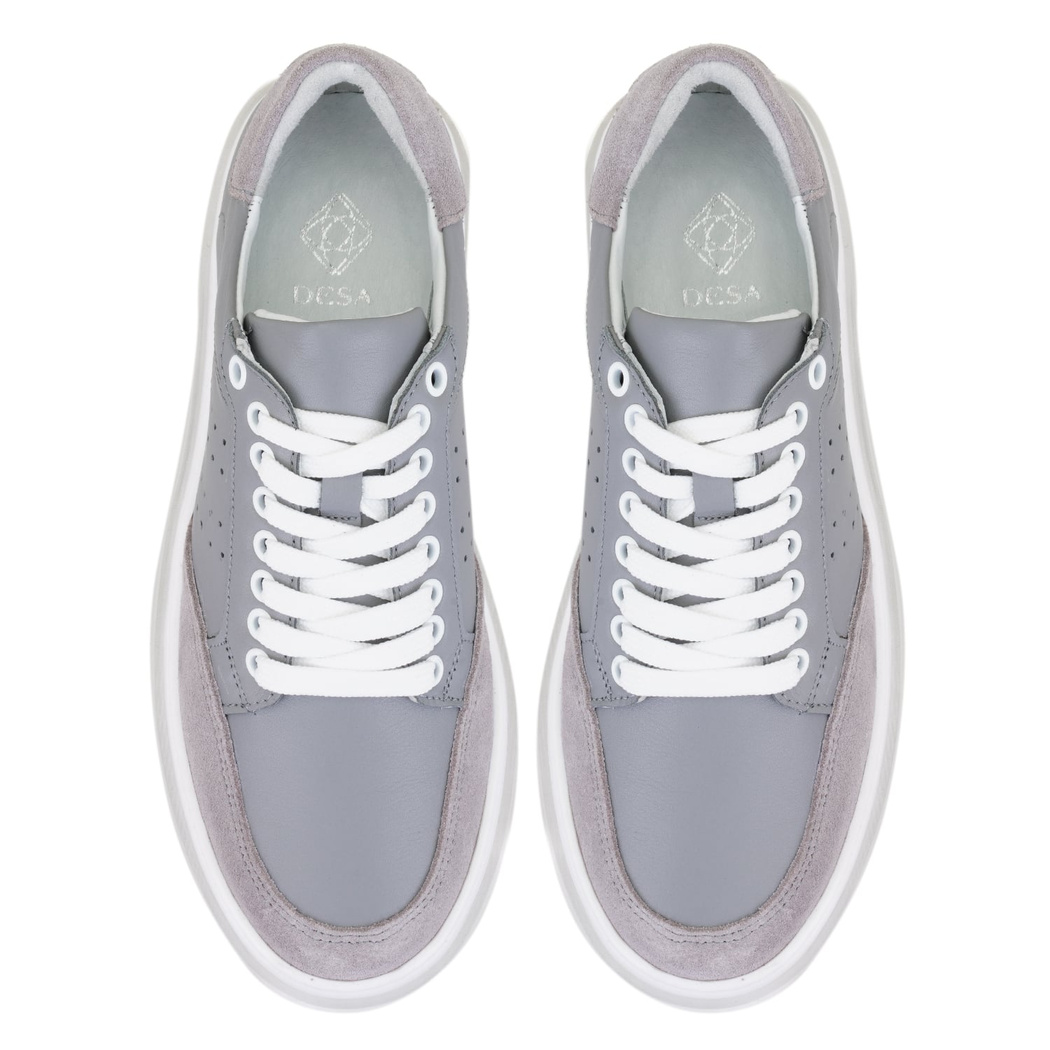 Kadın Gri Deri Spor Ayakkabı