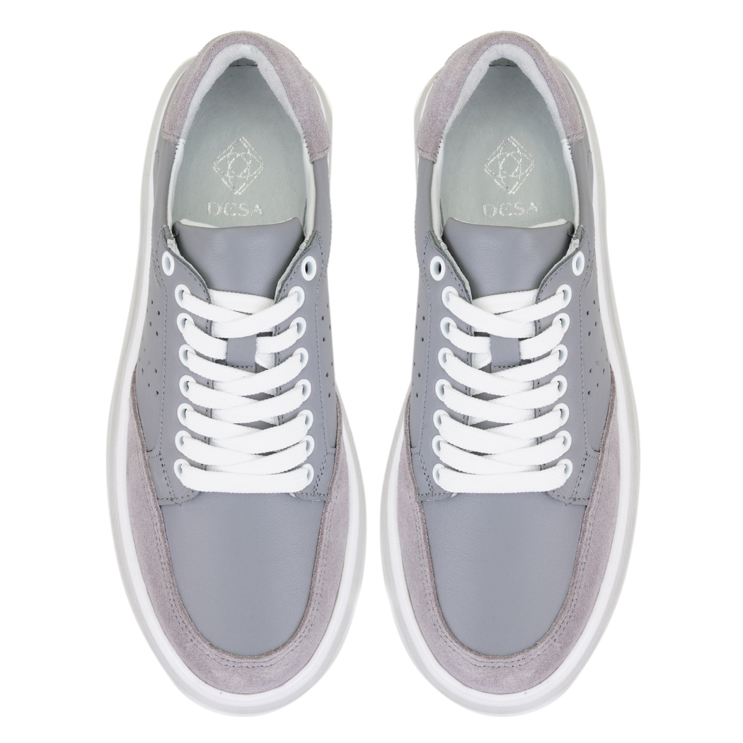 Kadın Gri Deri Spor Ayakkabı