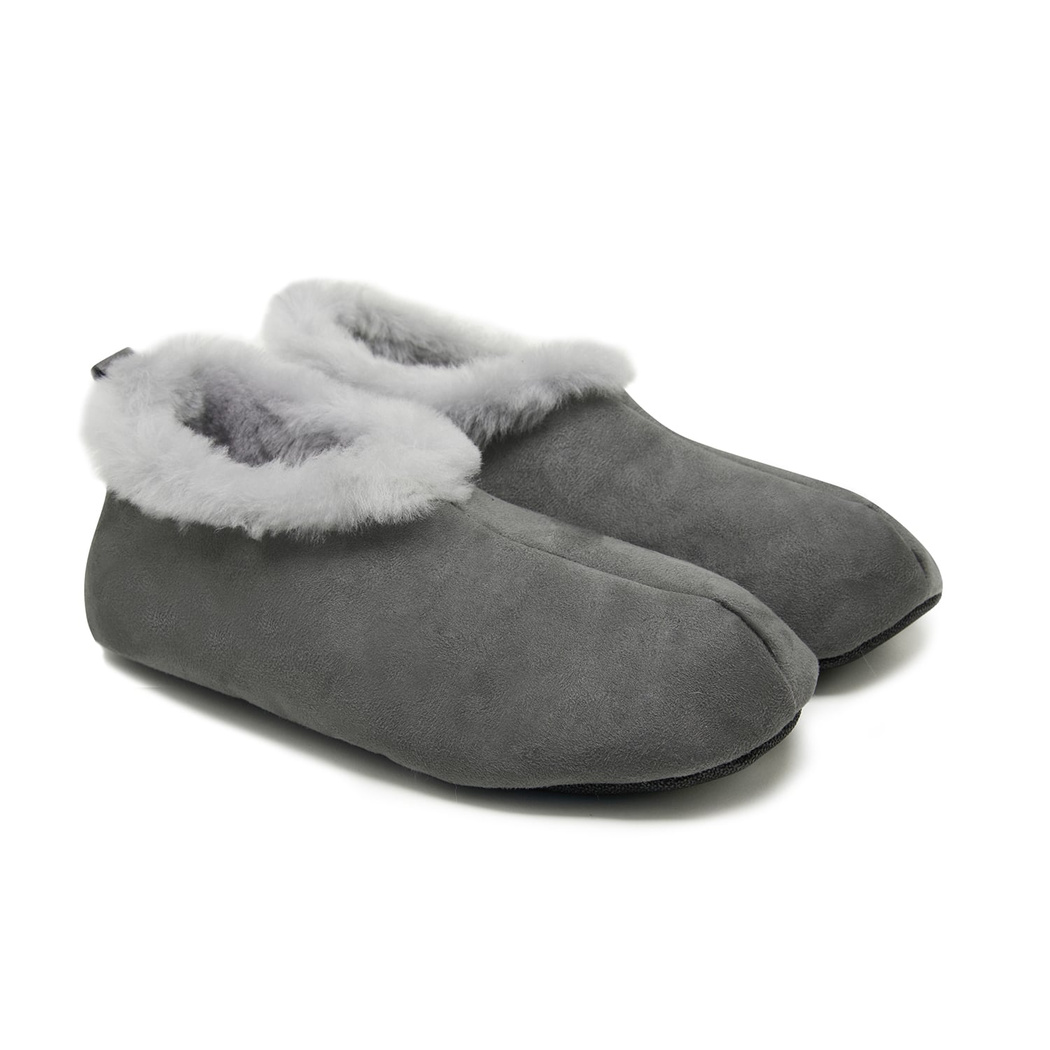 Kadın Gri Fluffy Yünlü Patik