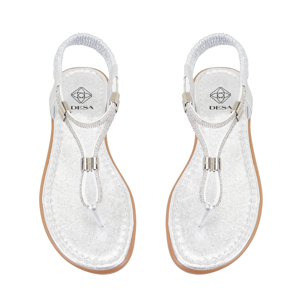 Kadın Gri Parlak Taş Detaylı Parmak Arası Sandalet