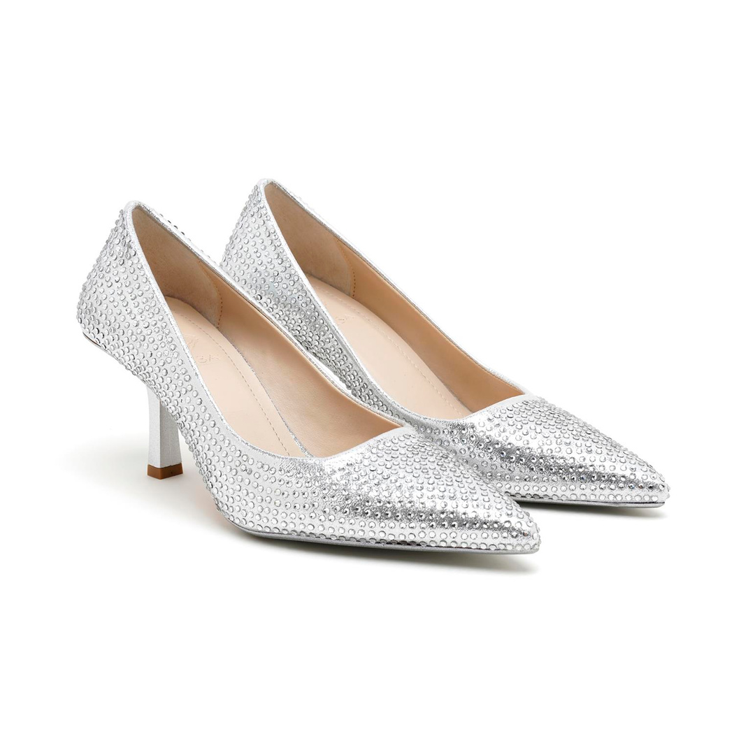 Kadın Gümüş Taşlı Abiye Stiletto
