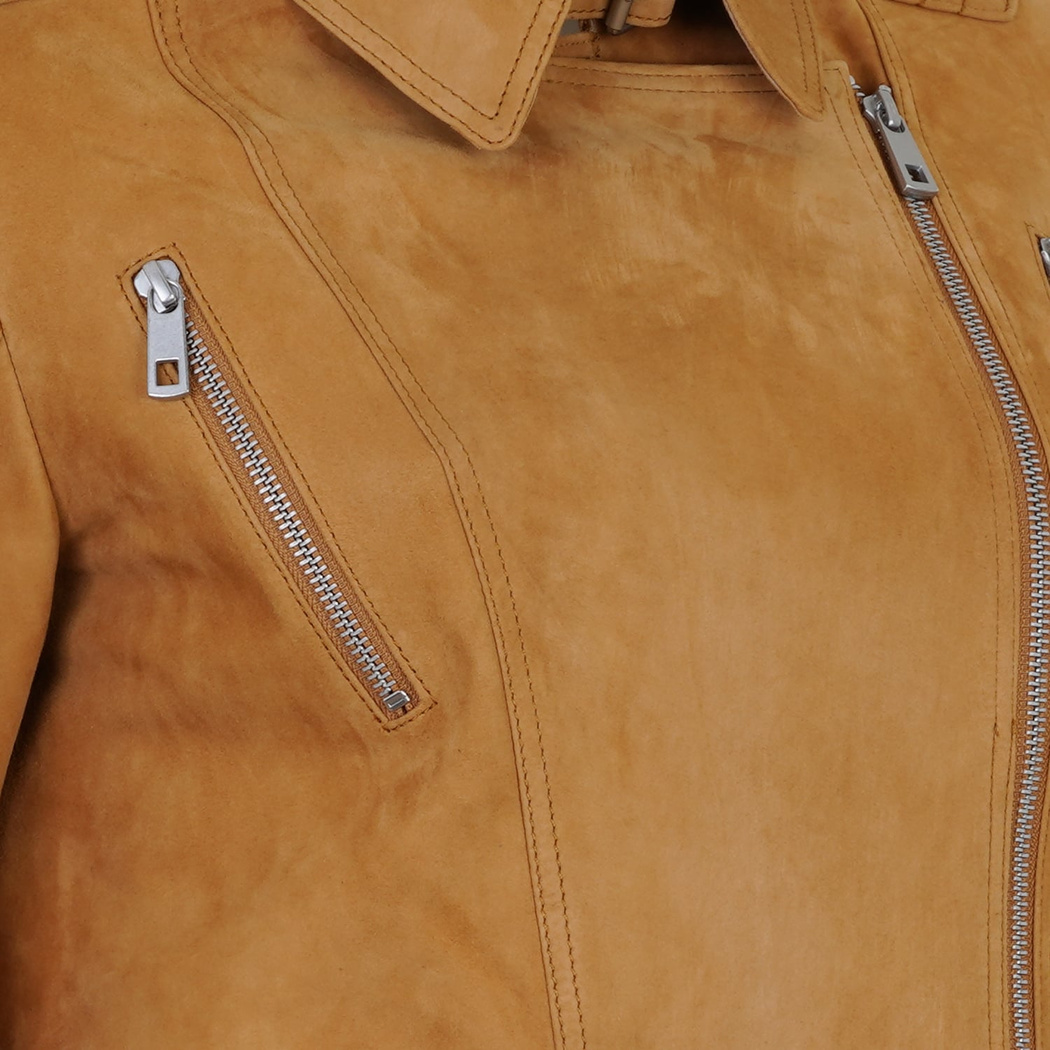 Kadın Hardal Süet Deri Ceket