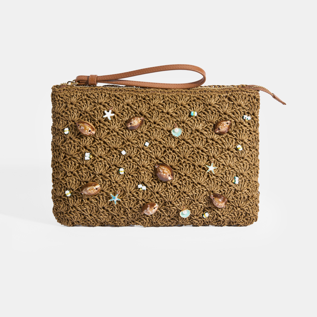 Kadın Kahve Deniz Yıldızı Figürlü El Çantası