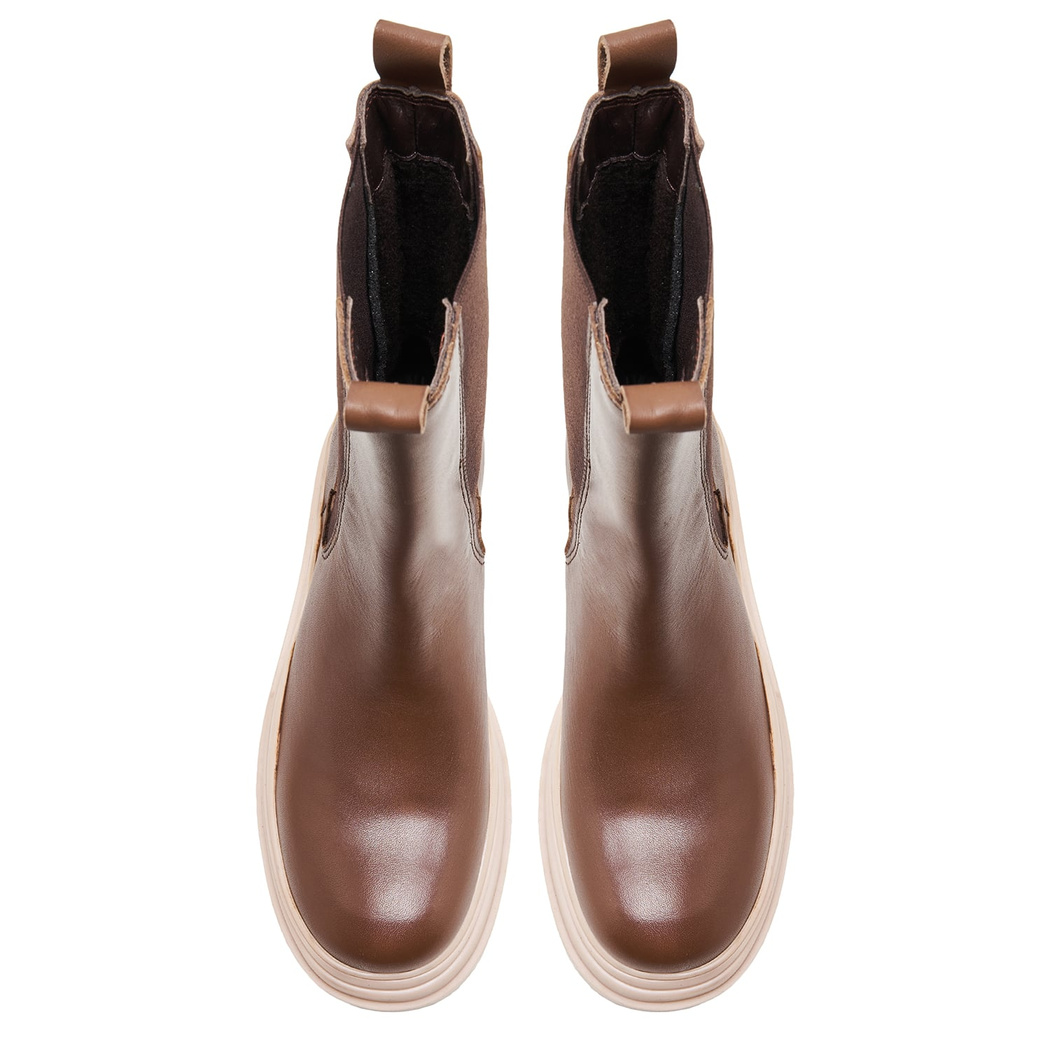 Kadın Kahve Deri Chelsea Bot