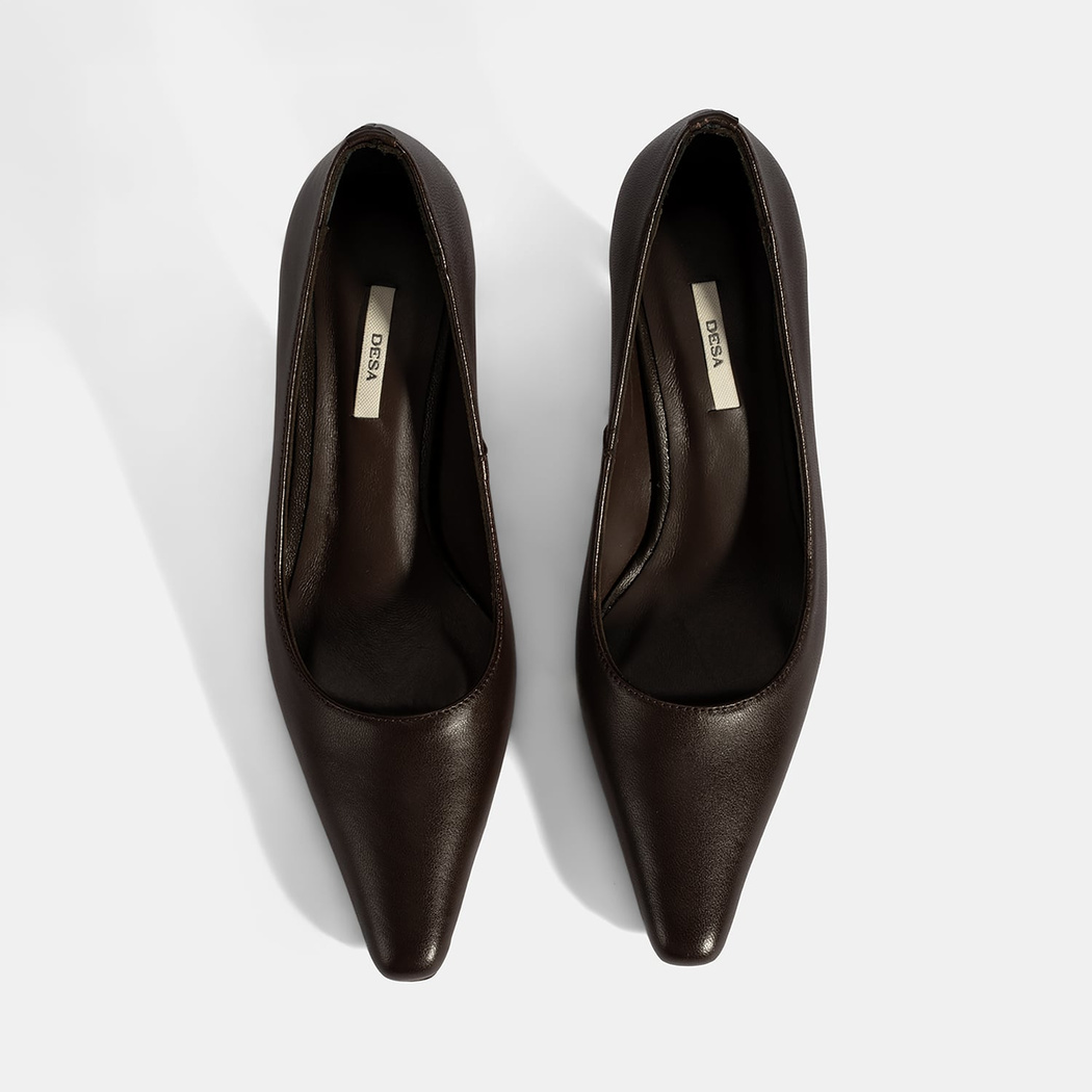 Kadın Kahve Deri Stiletto