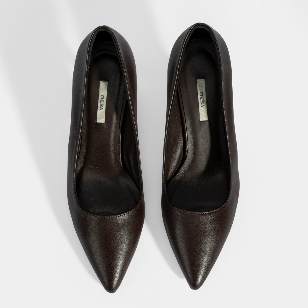 Kadın Kahve Deri Stiletto