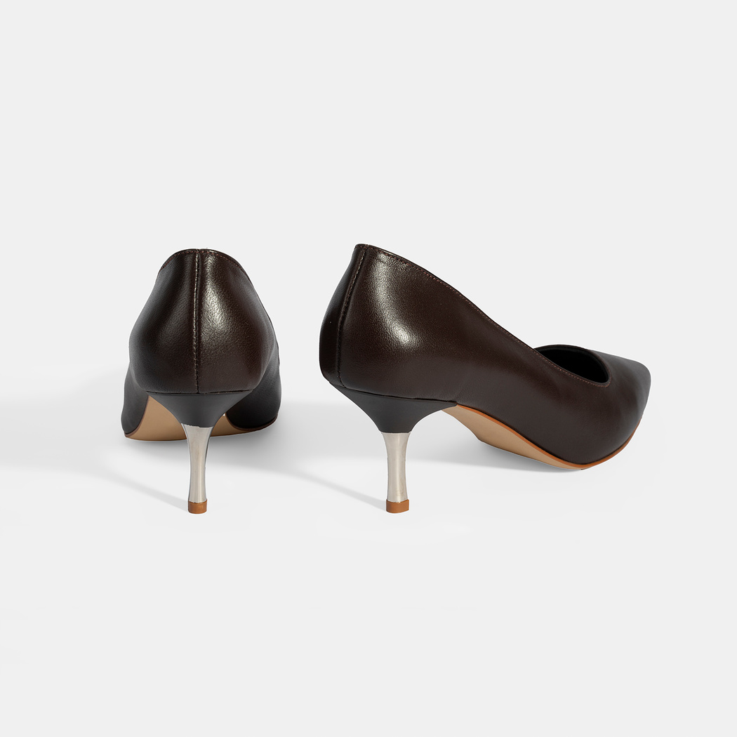 Kadın Kahve Deri Stiletto