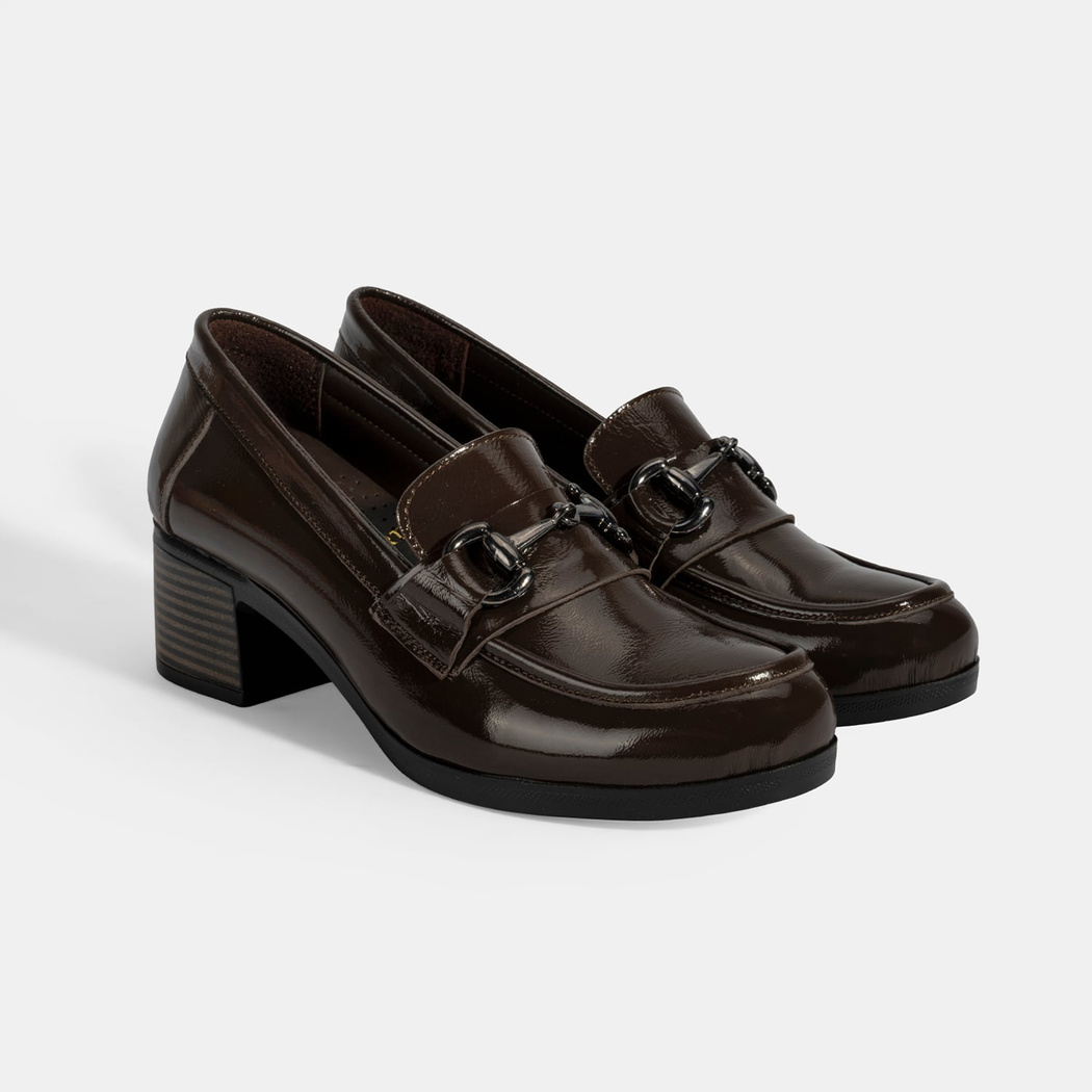 Kadın Kahve DesaComfort Topuklu Rugan Ayakkabı