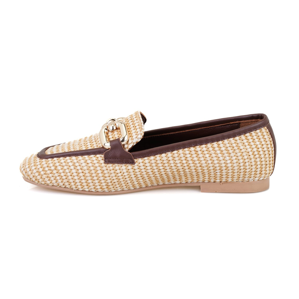 Kadın Kahve Hasır Loafer