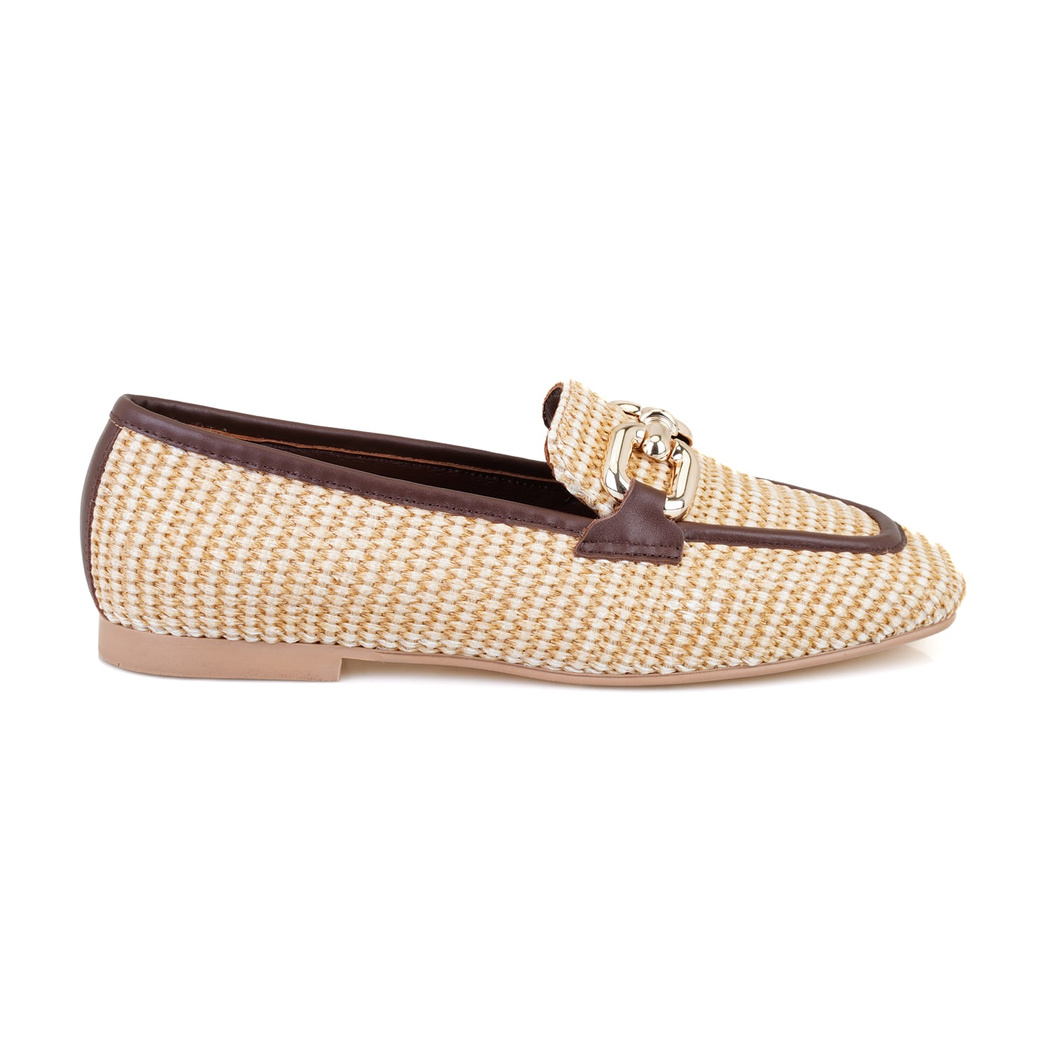 Kadın Kahve Hasır Loafer
