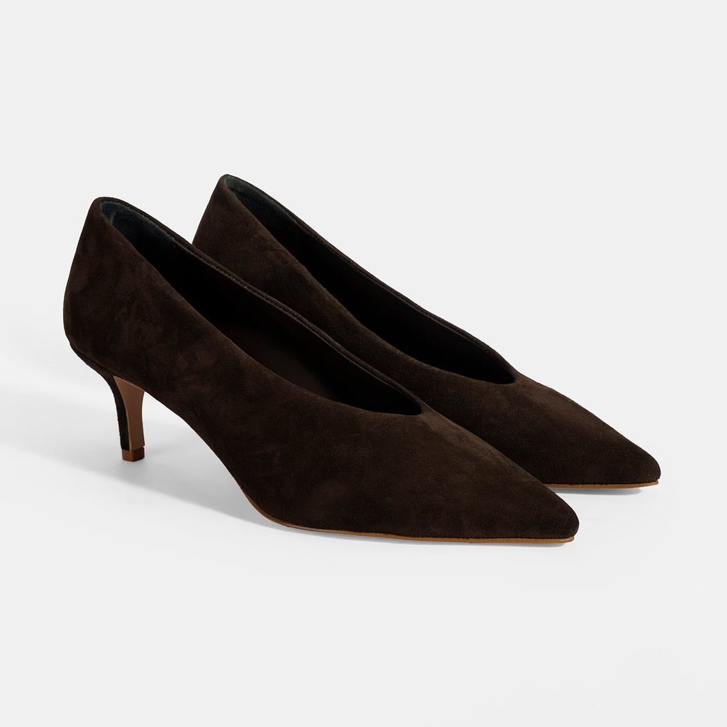 Kadın Kahve Klasik Süet Topuklu Ayakkabı