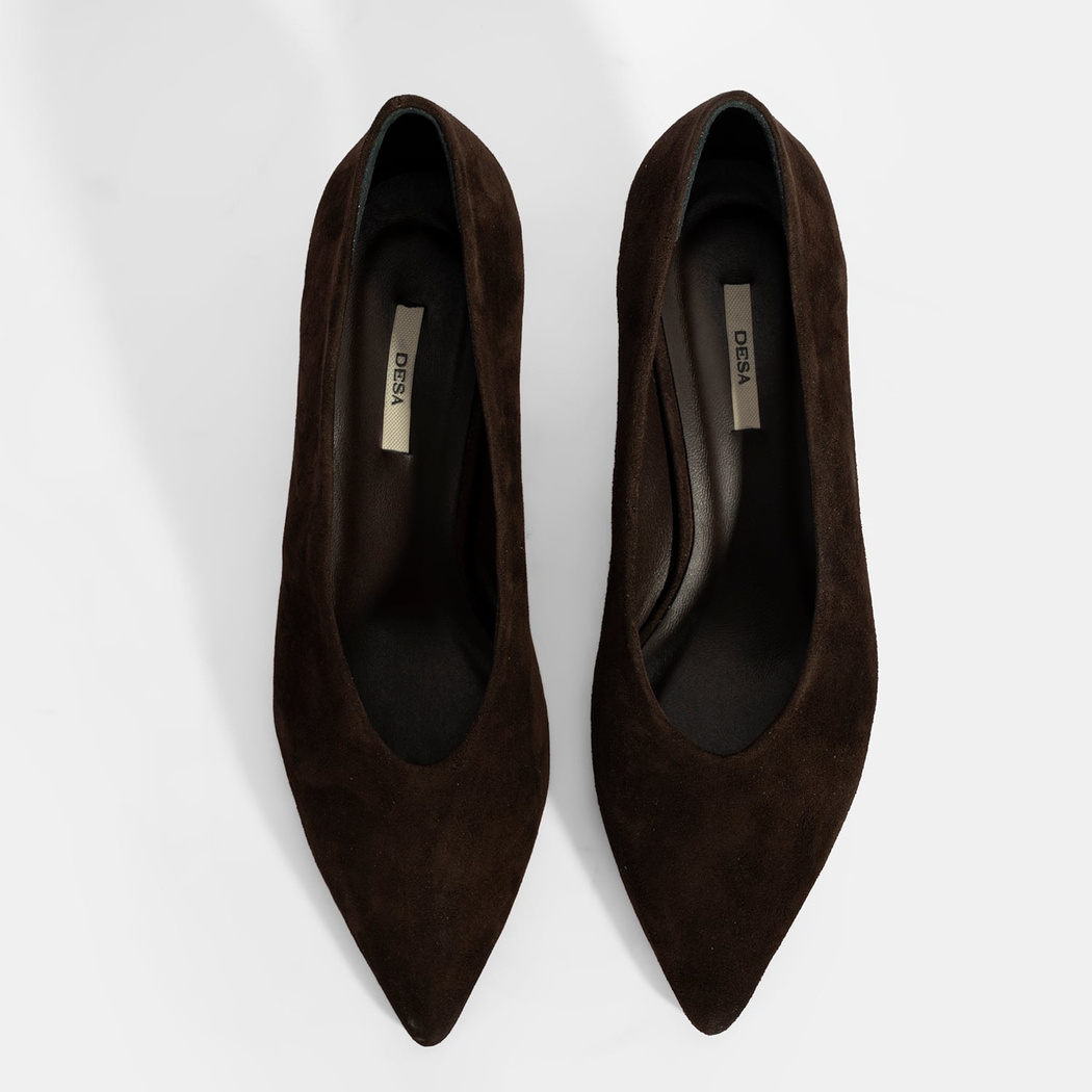 Kadın Kahve Klasik Süet Topuklu Ayakkabı