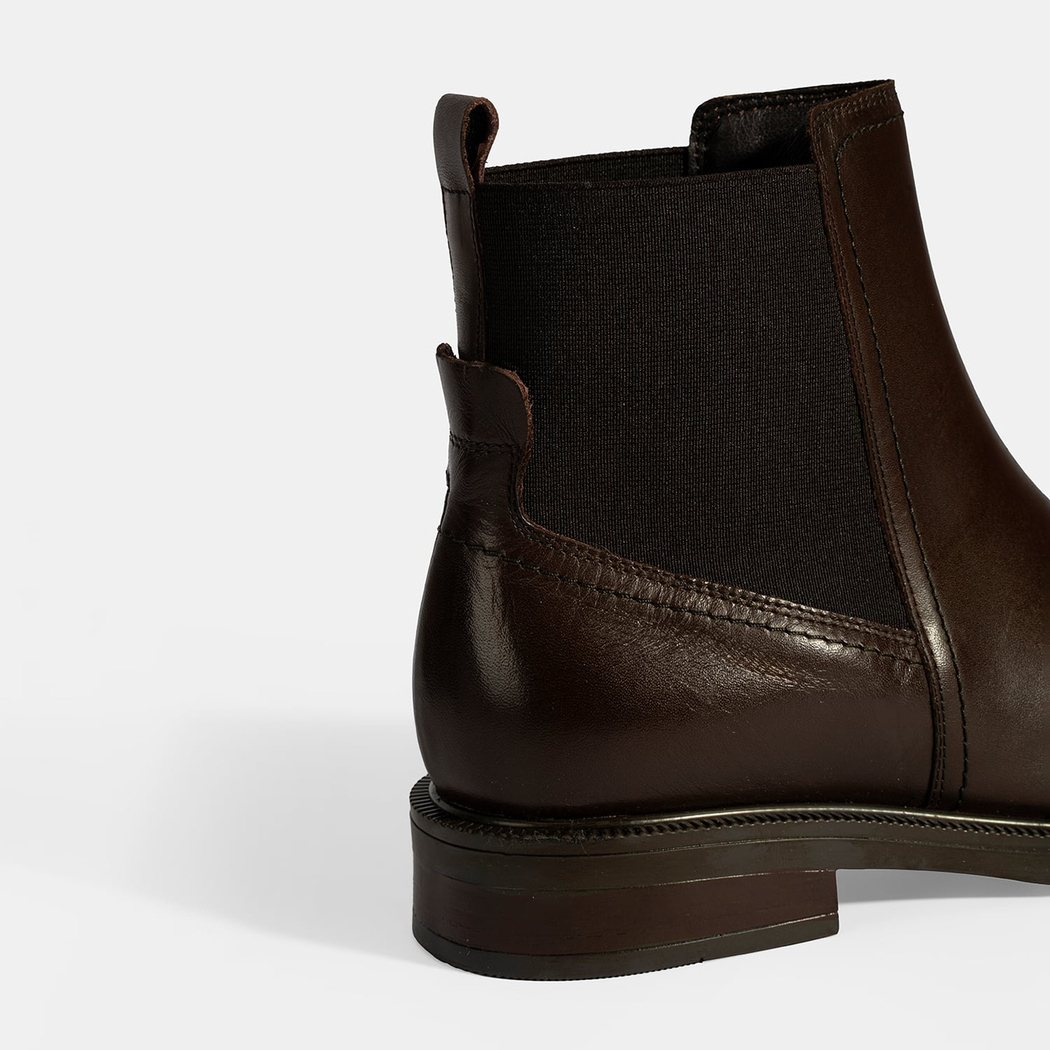 Kadın Kahve Lastik Detaylı Deri Bot