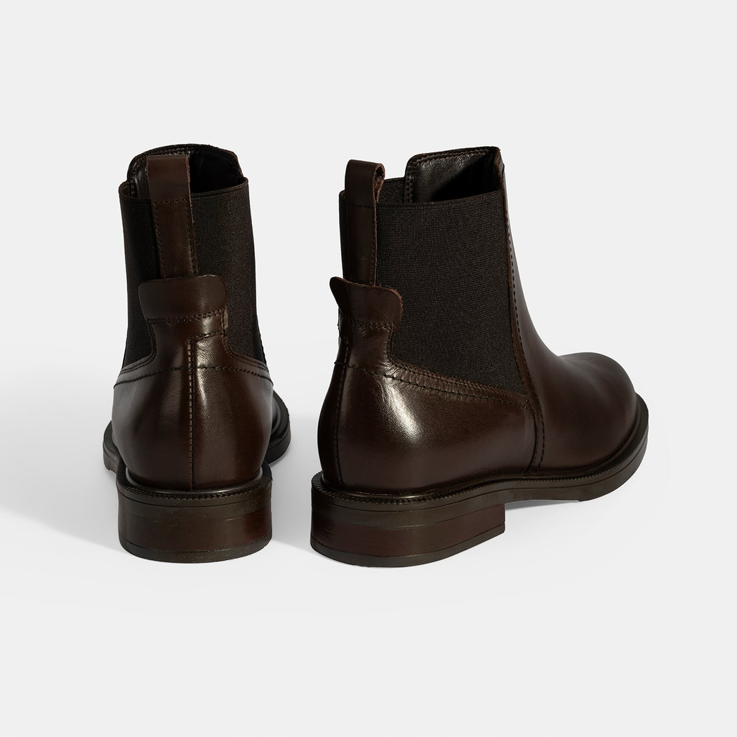 Kadın Kahve Lastik Detaylı Deri Bot