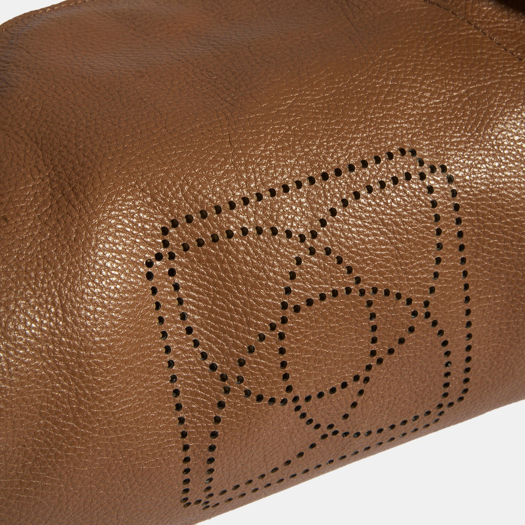 Kadın Kahve Logo Baskılı Deri El Çantası