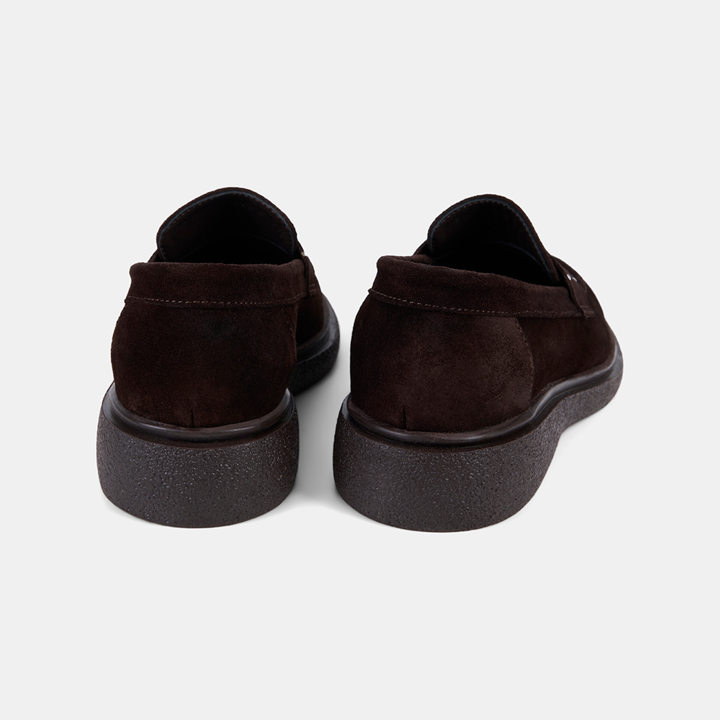 Kadın Kahve Metal Zımba Detaylı Süet Loafer